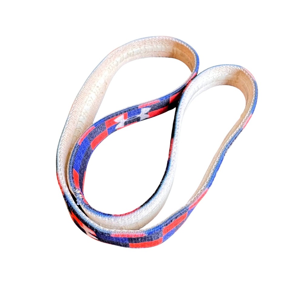 Under Armour Unisex Red Blue Checkered Elastic Mini Headband